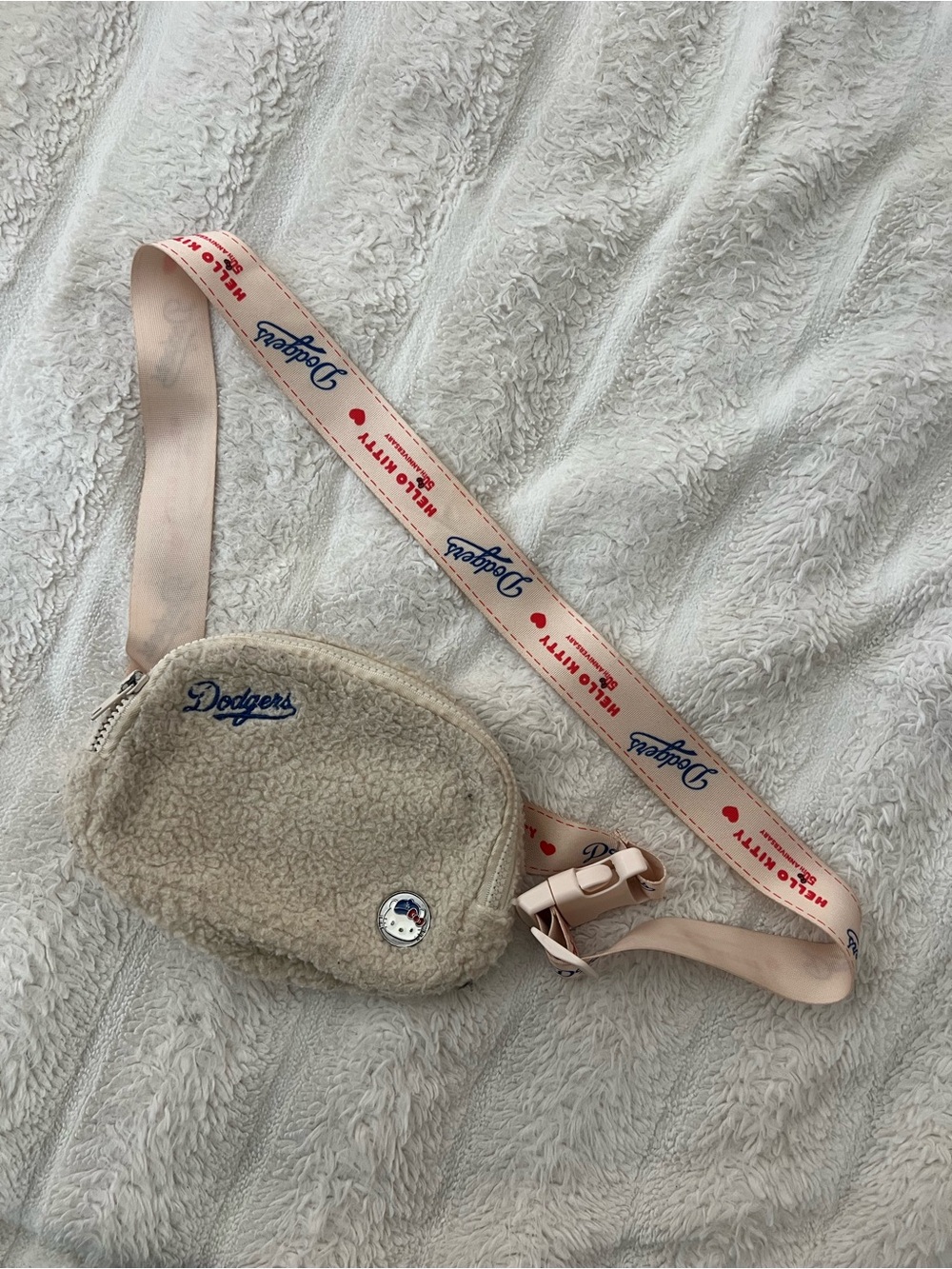 Dodgers x Hello Kitty Fuzzy Fannypack Bag